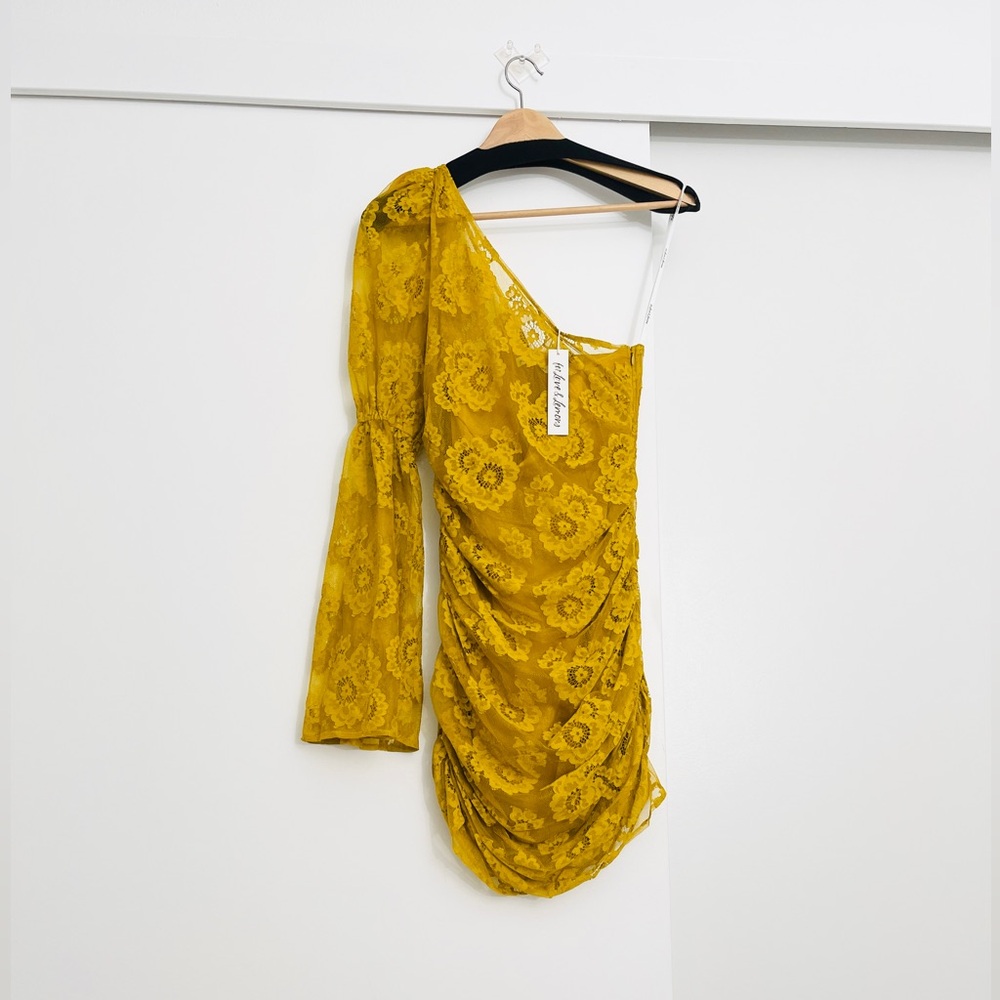 NWT For Love and Lemons Tiana Lace Mini One Shoulder Size XS